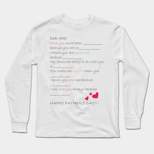 dear dad, with hearts Long Sleeve T-Shirt